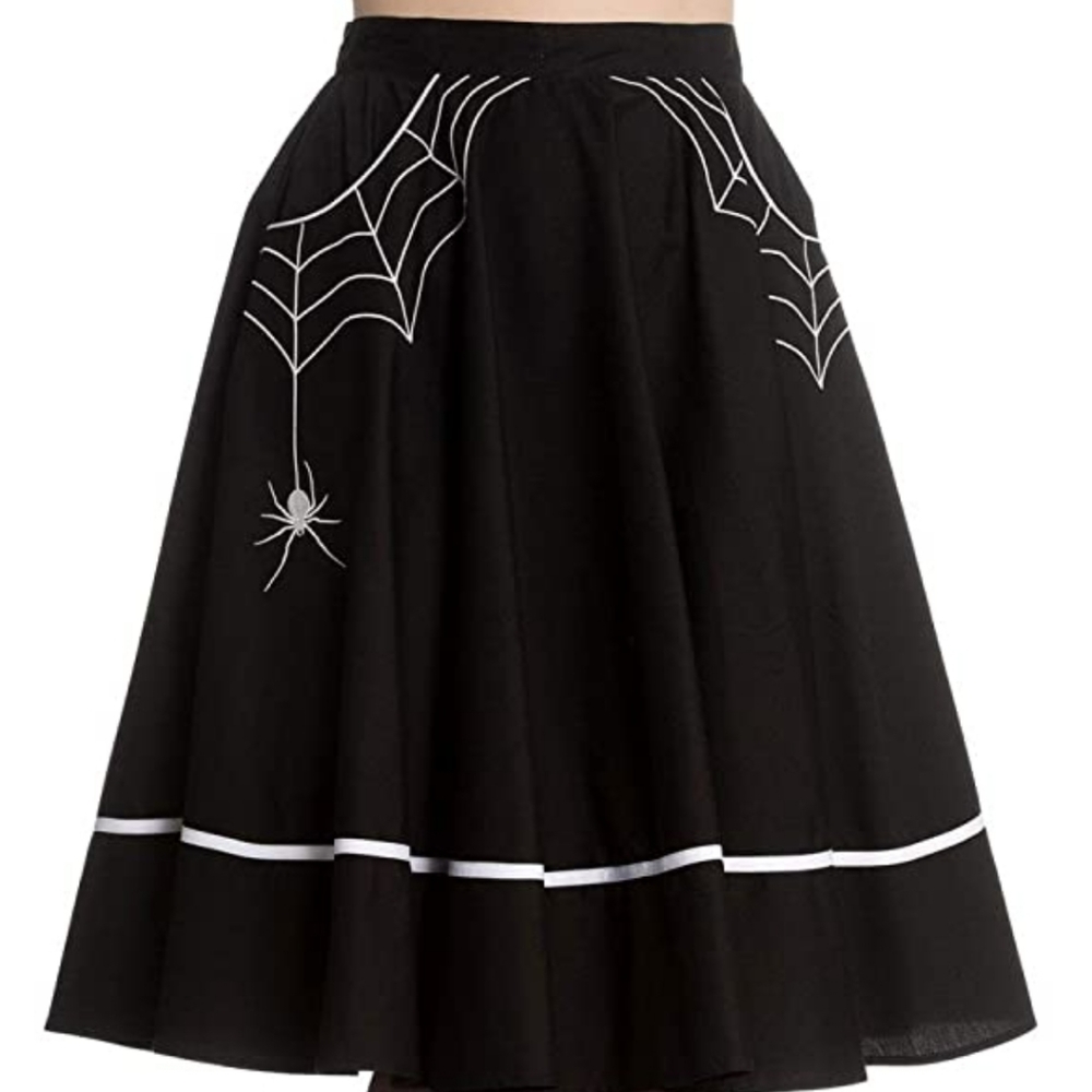 Hell Bunny ‘Miss Muffet’ Spider Web Mini Skirt Size XL. Pockets!! Worn twice